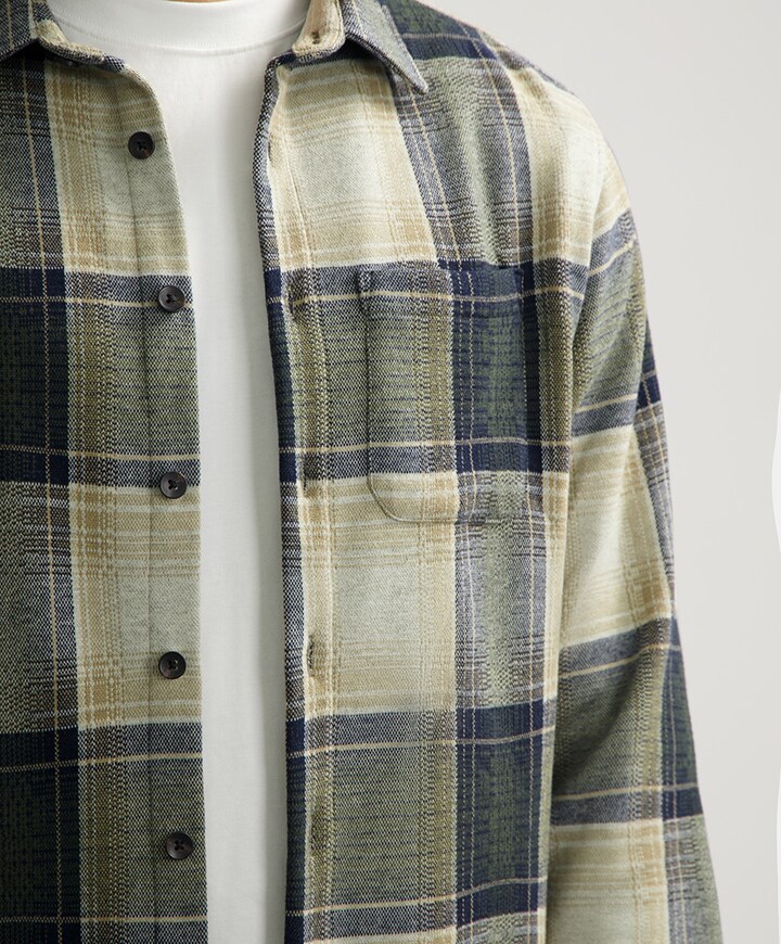 Heren overhemd lange mouw groen