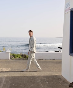 Heren mocassins Simon blocks ecru