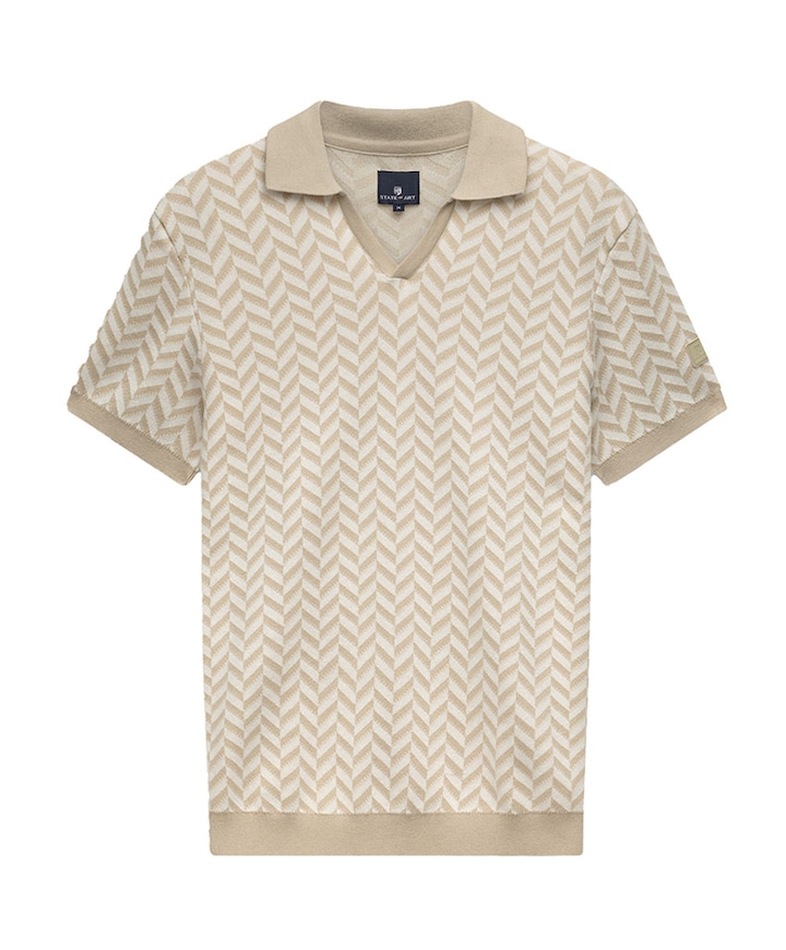 Heren polo beige