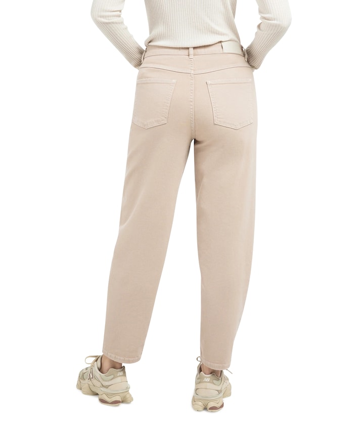 High-waist beige jeans dames jeans beige