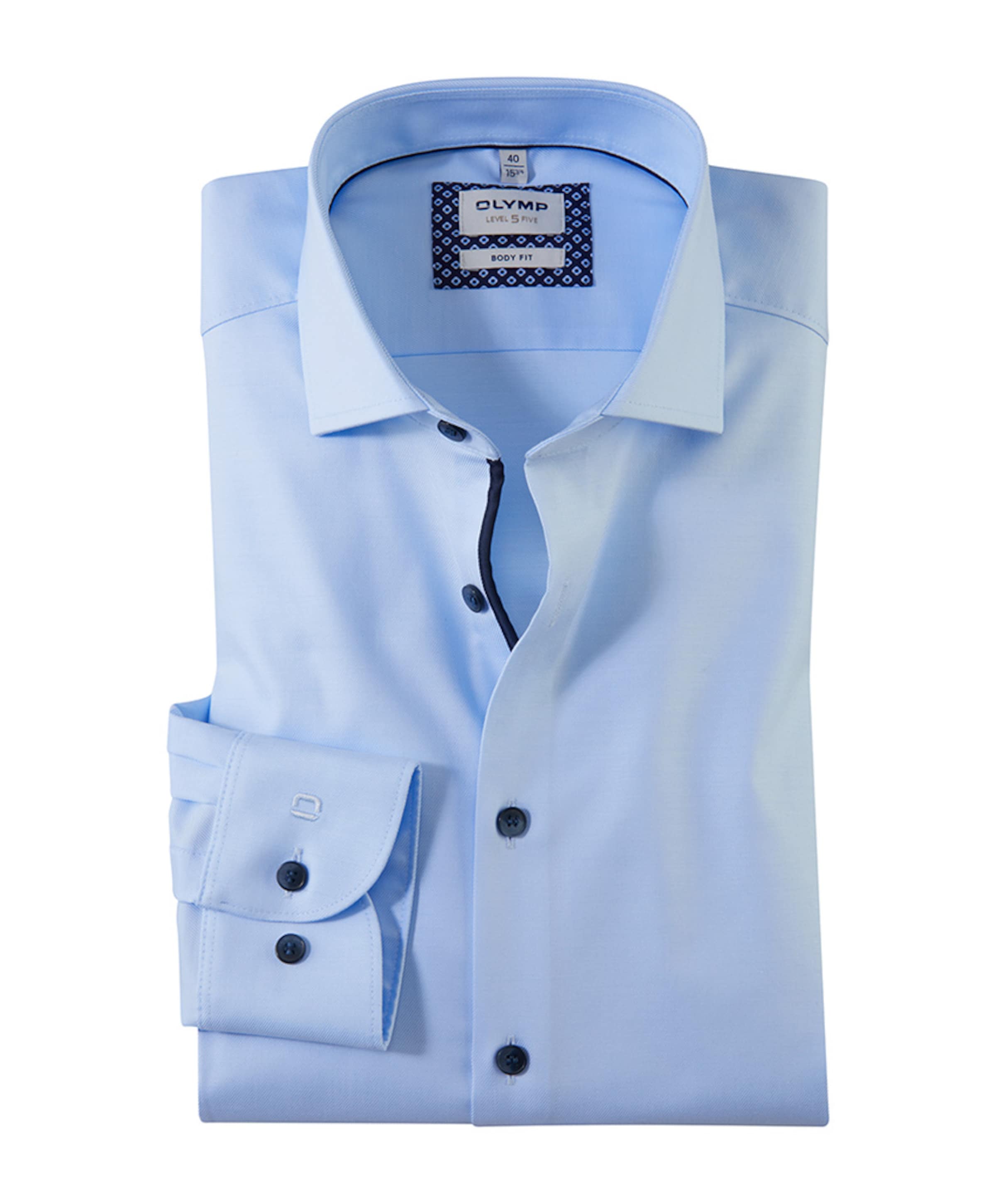 Heren overhemd lange mouw blauw