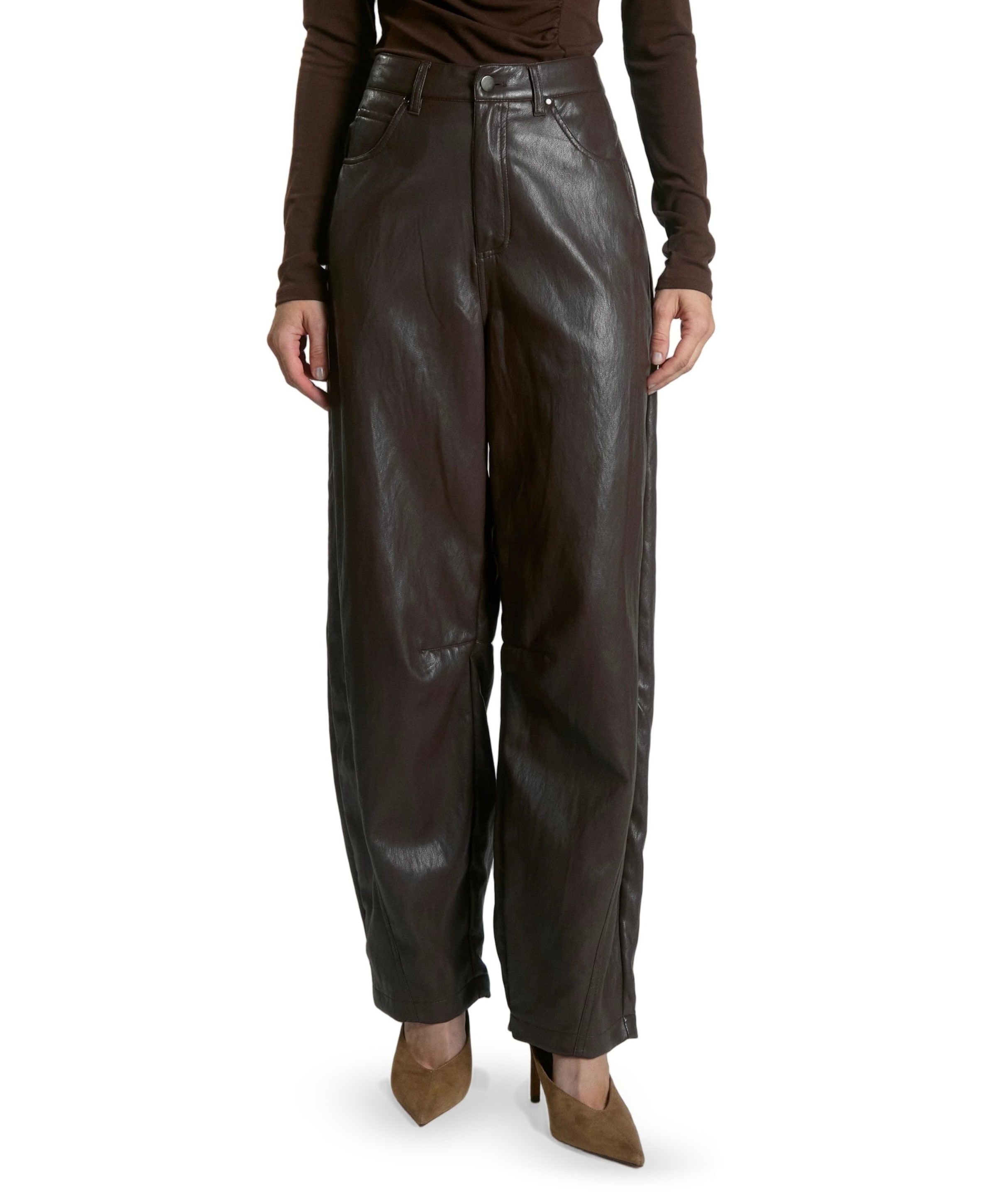 QUIN PU 689 dames broek bruin
