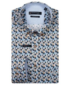 Heren overhemd lange mouw blauw