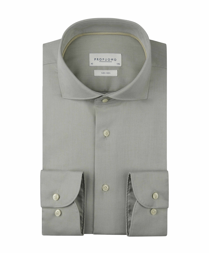 Heren overhemd lange mouw groen