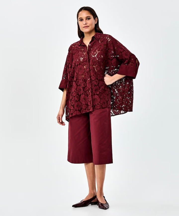 Dames blouse bordeaux