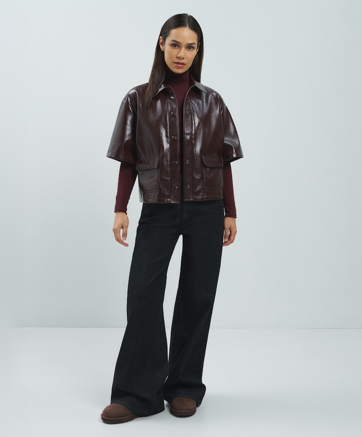 Dames jas bordeaux