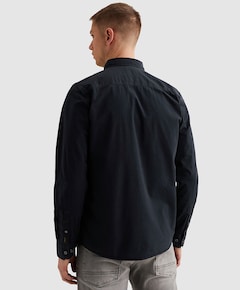 Heren overhemd lange mouw blauw