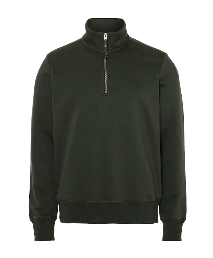Heren trui met rits groen
