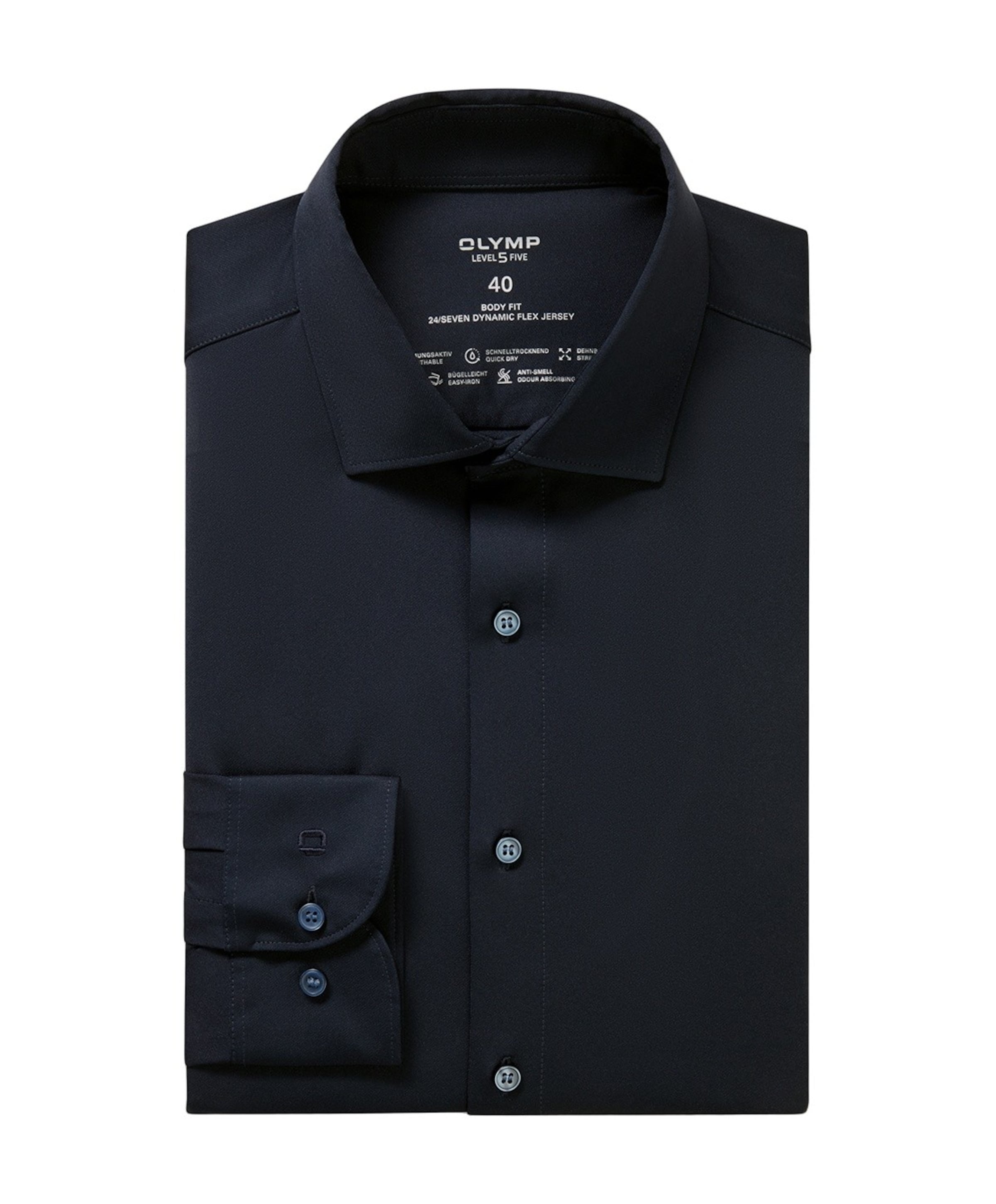 Heren overhemd extra lange mouw blauw