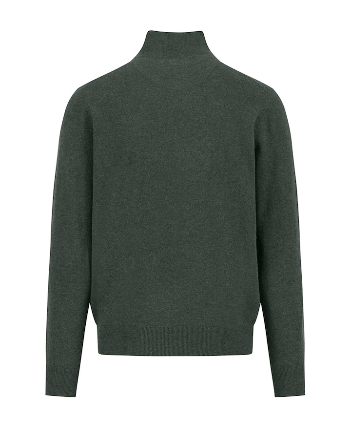 Heren trui met rits groen