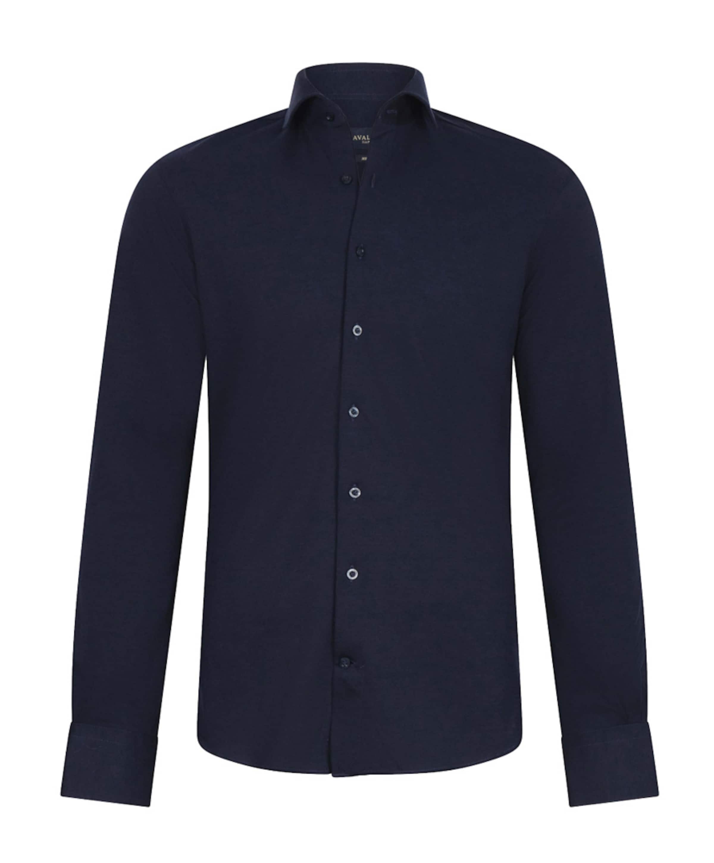 Heren overhemd lange mouw blauw