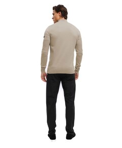 Heren trui met rits beige