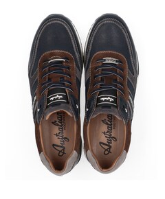 Filmon leather heren sneakers blauw