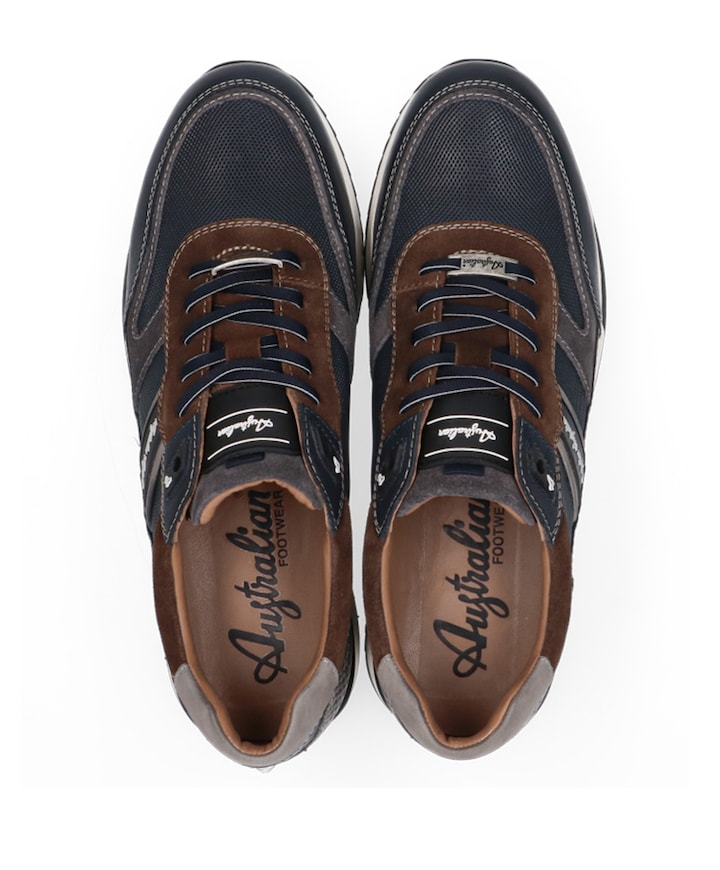 Filmon leather heren sneakers blauw