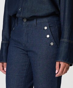Bibette herringbone 82 cm jeans blauw