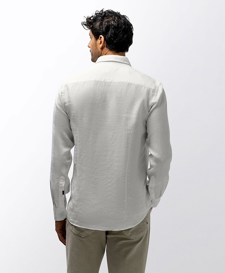 Heren overhemd lange mouw wit