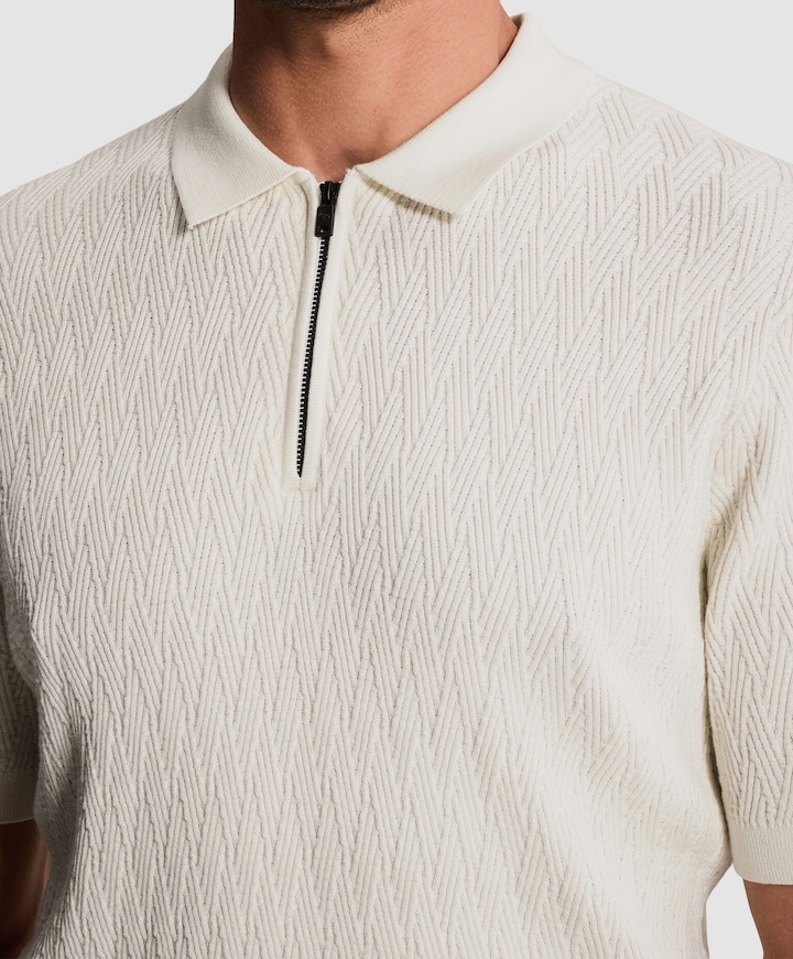 Heren polo ecru