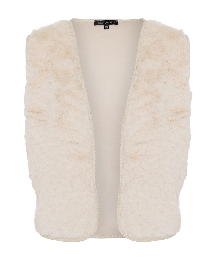 Dames gilet beige