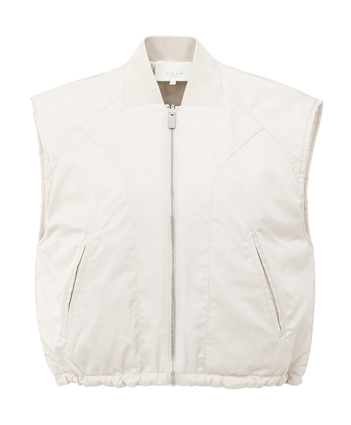 Dames omkeerbare bodywarmer beige