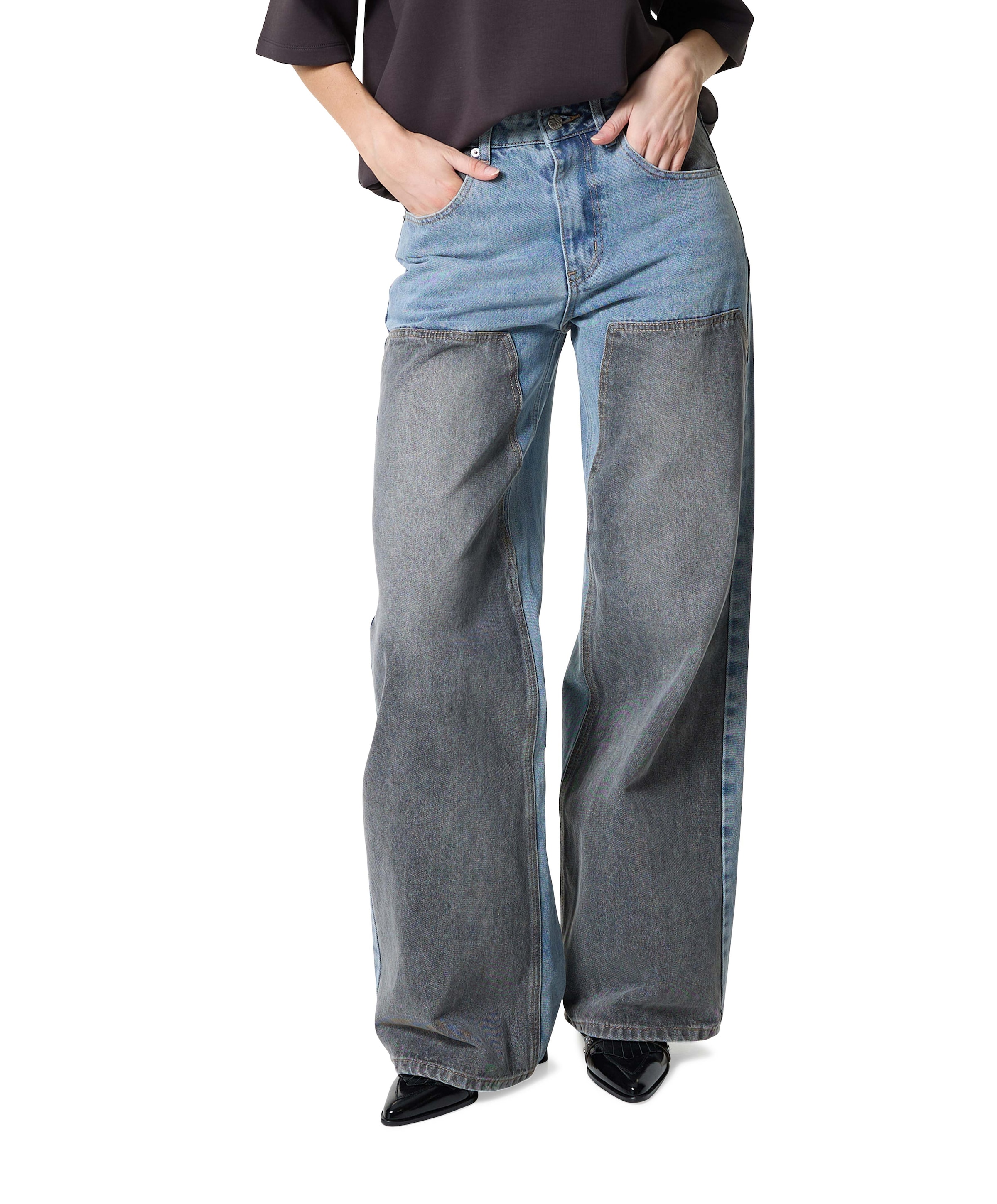 Two-Tone Patch Tall jeans blauw