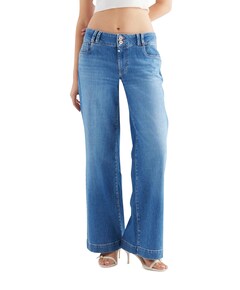 wide straight jeans dames jeans blauw