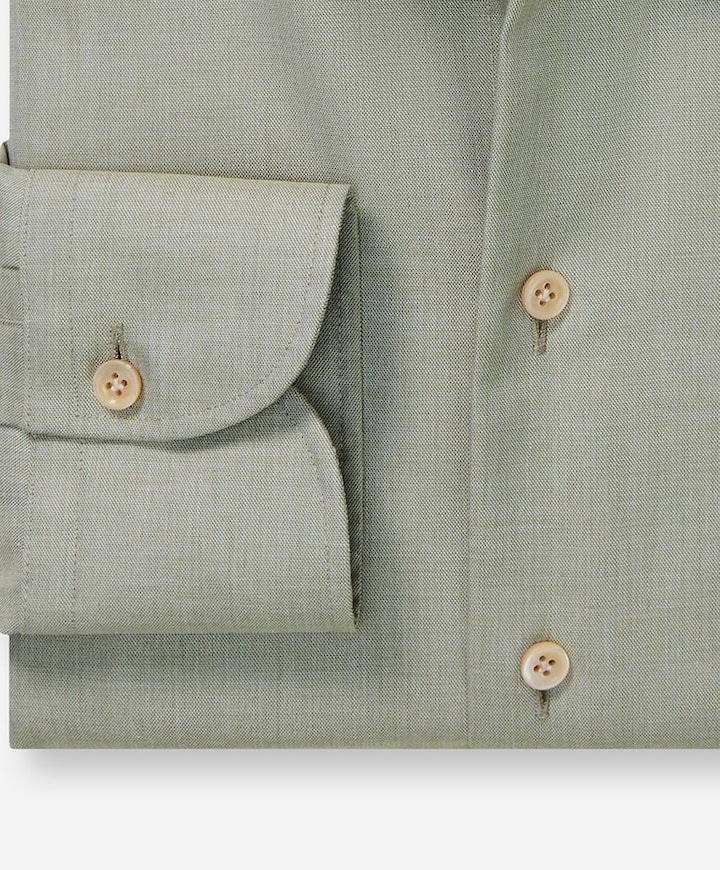 Heren overhemd lange mouw groen