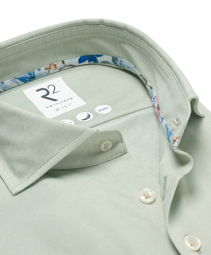 Heren overhemd extra lange mouw groen