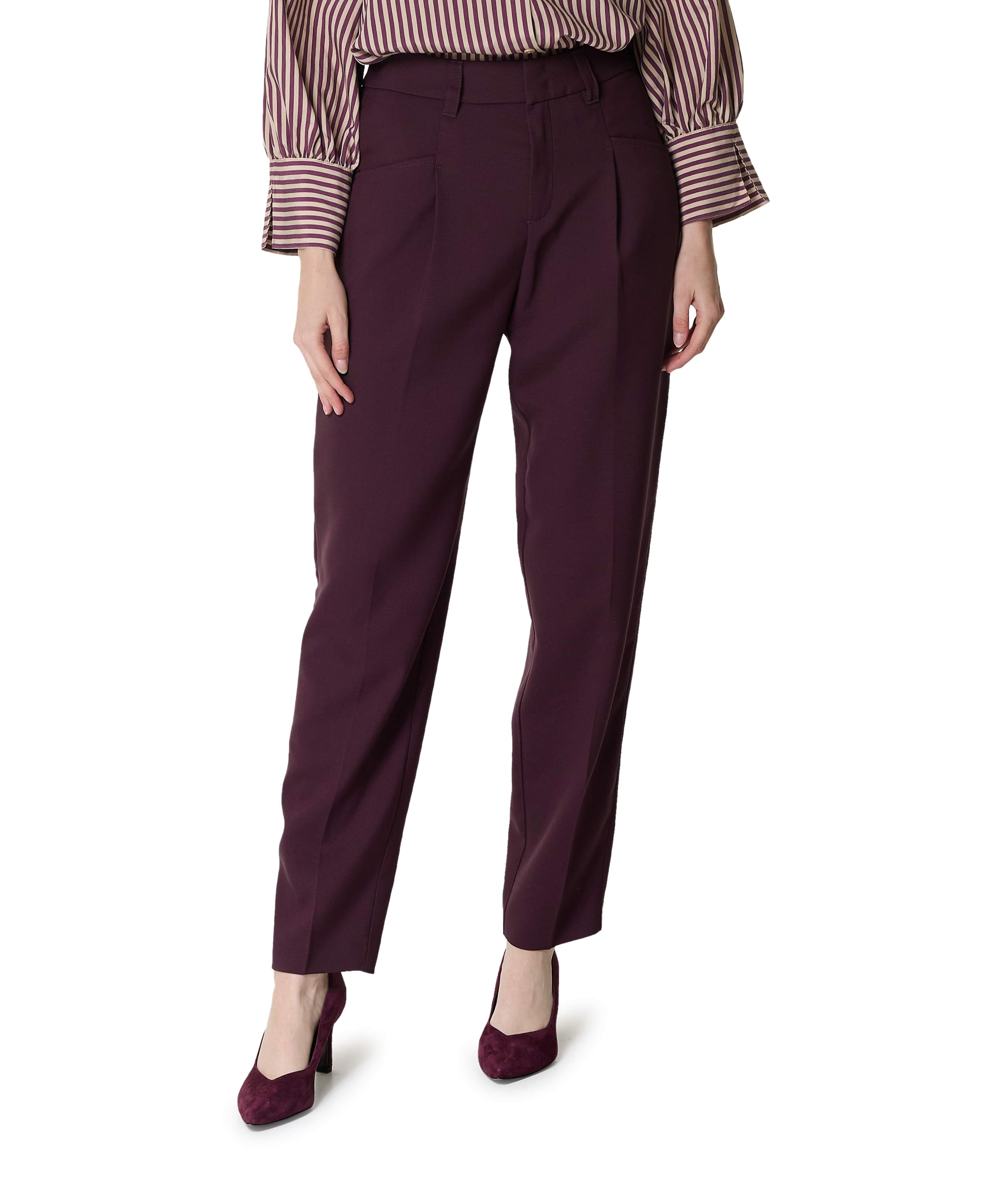 Mara Momfit Pleat dames broek paars