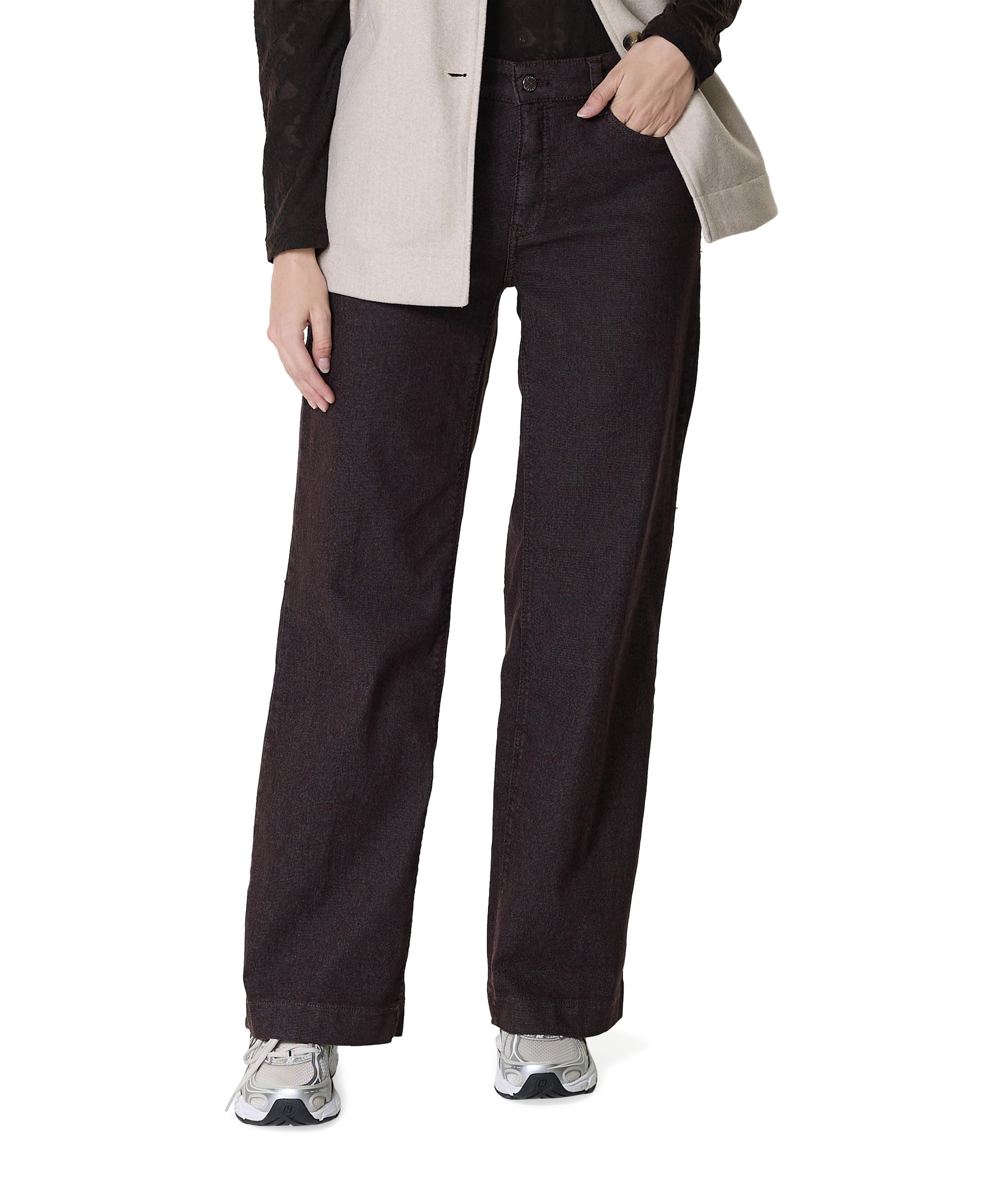 DREAM WIDE dames jeans bruin