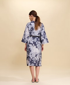 Dames ochtendjas blauw