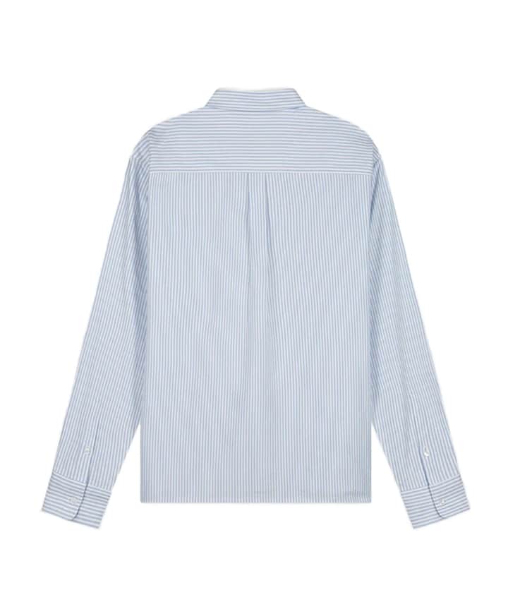 Heren overhemd lange mouw blauw