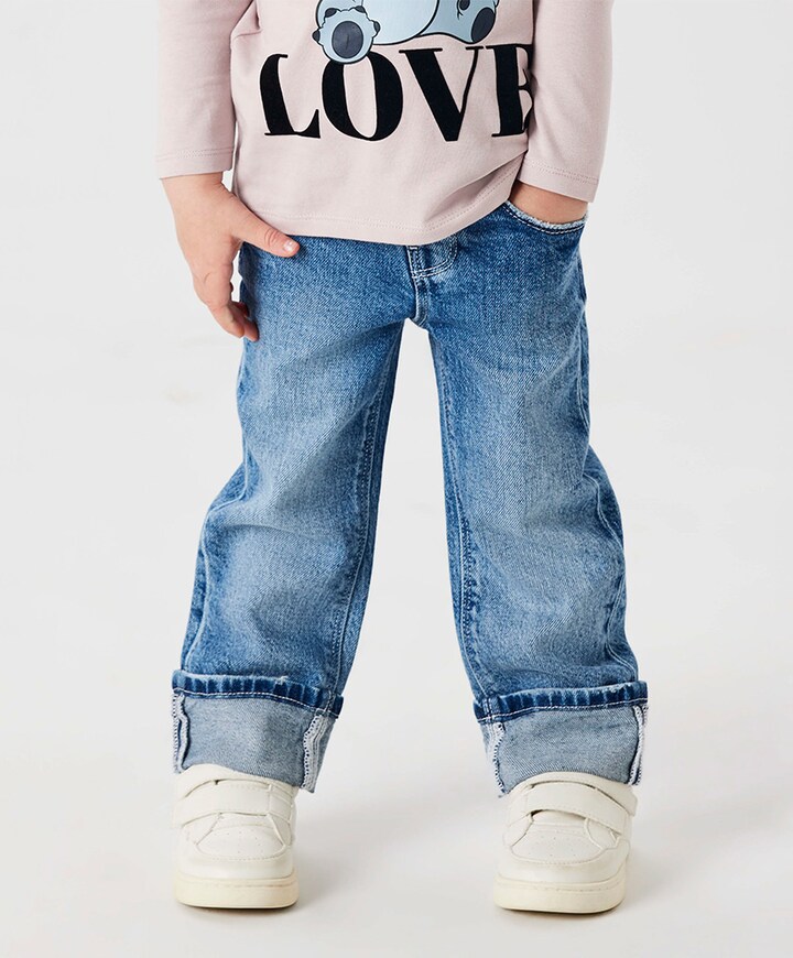 NMFROSE STRAIGHT FOLD  4224-AZ jeans blauw