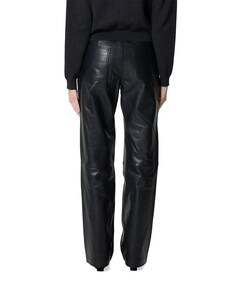 Straight Leather Pants dames broek zwart