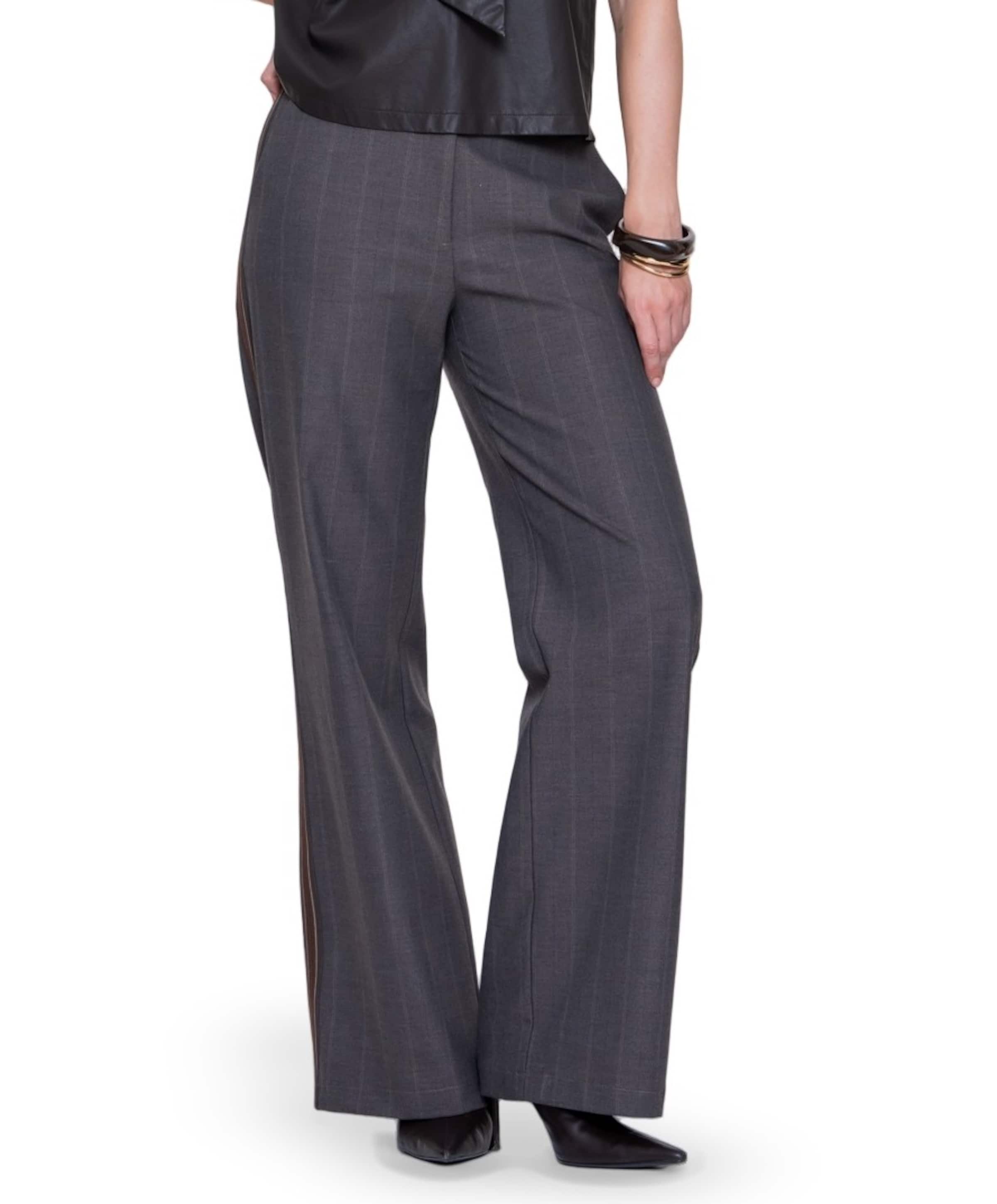 Pinstripe + tape dames broek bruin