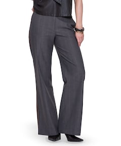 Pinstripe + tape dames broek bruin