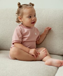 Uniseks shortama wafel roze