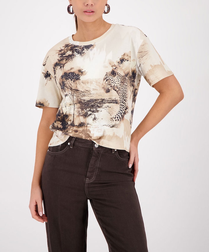 Dames T-shirt beige