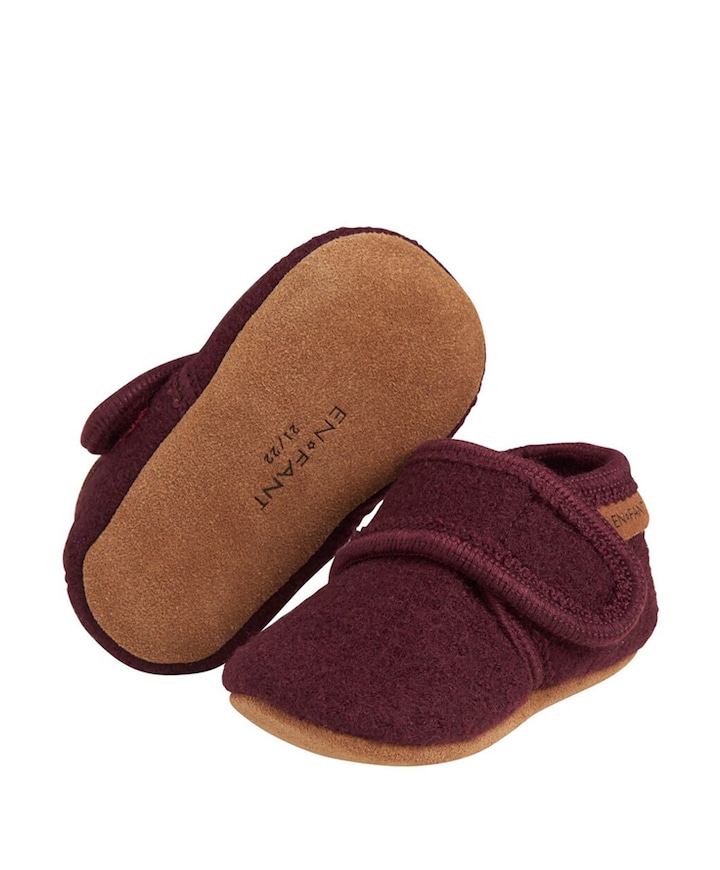 Baby wool slippers uniseks pantoffels  bordeaux