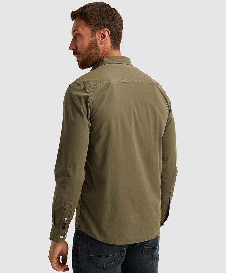 Heren overhemd lange mouw groen