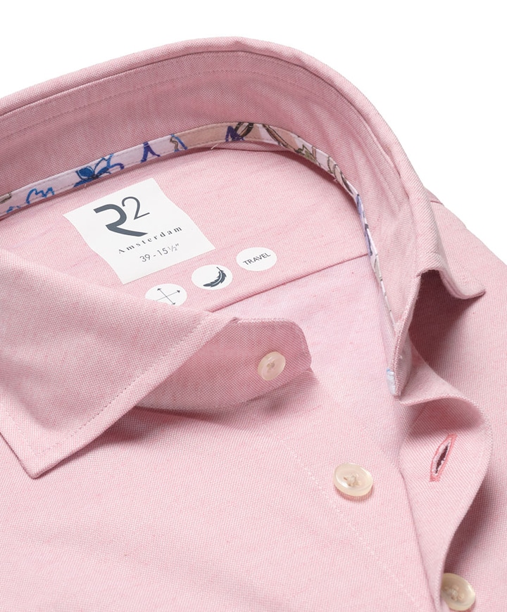 Heren overhemd lange mouw rood