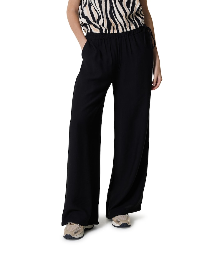 Uni wide leg broek zwart