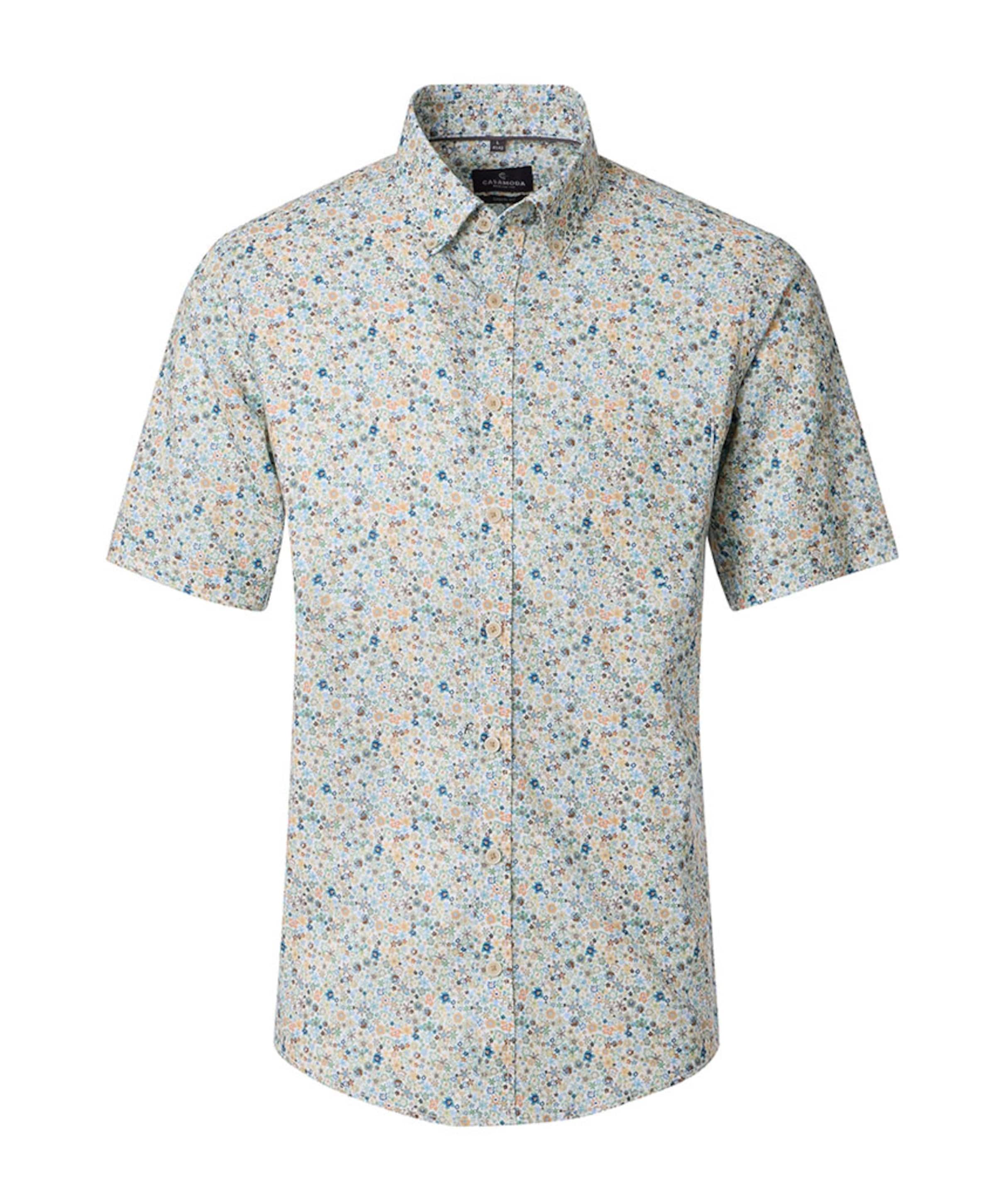 Heren overhemd korte mouw multicolor