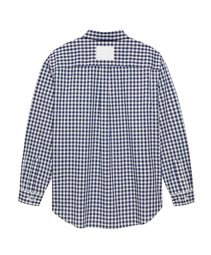 Heren overhemd lange mouw blauw