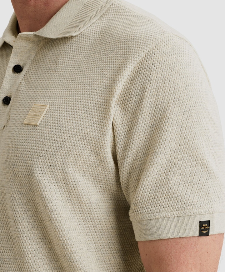 Heren polo ecru