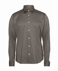 Heren overhemd lange mouw bruin