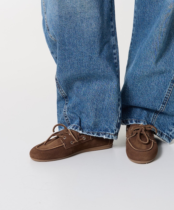 dames mocassins bruin
