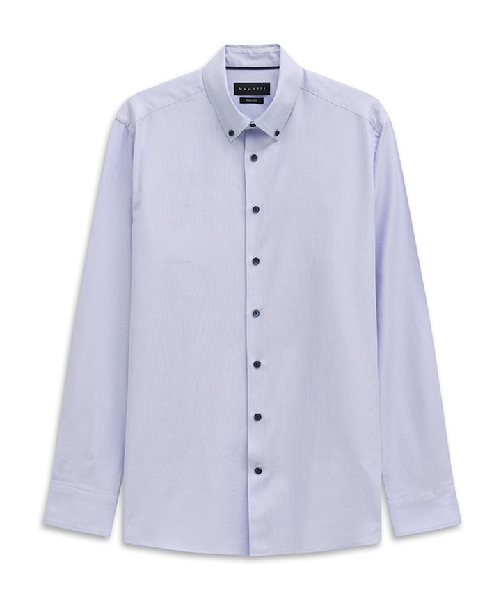 Heren overhemd lange mouw blauw