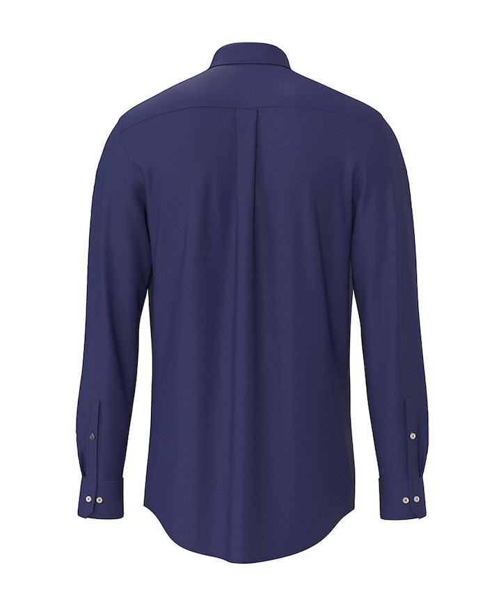 Heren overhemd lange mouw blauw