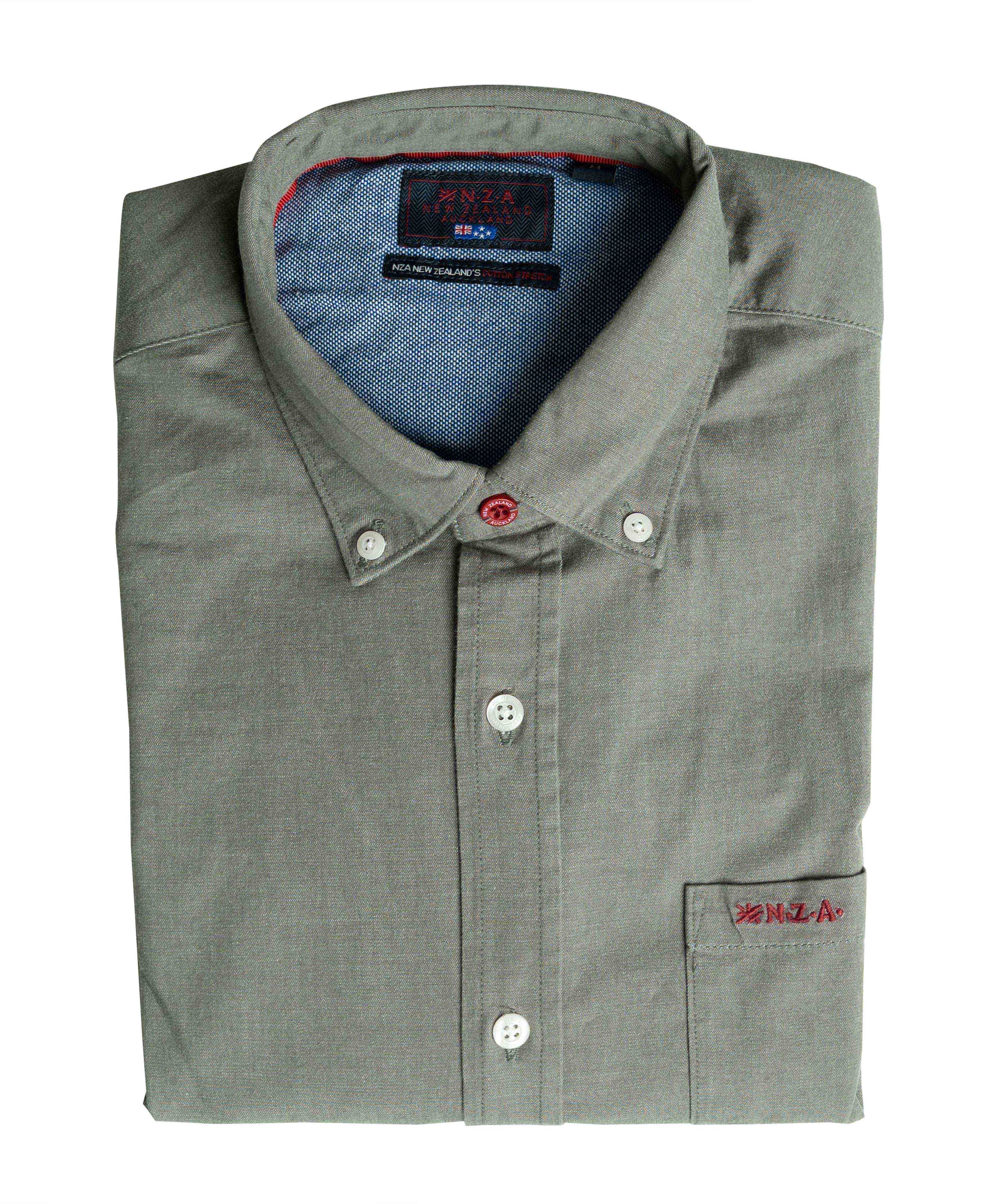 Heren overhemd lange mouw groen