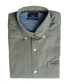 Heren overhemd lange mouw groen